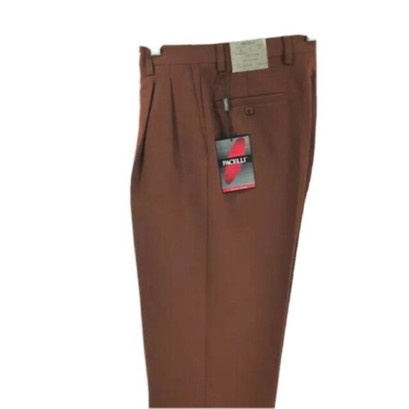 Poplin Fabric Pacelli 3pc Burgundy Suit CAMERON-10006 Classic Fit Pleated Pants Athletic Cut main image 0